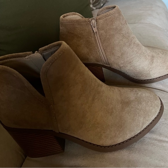 Taupe Suede Ankle Booties - Picture 8 of 10